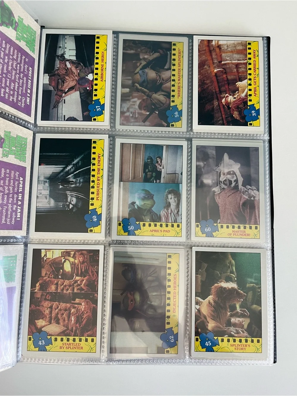 1990 Topps Teenage Mutant Ninja Turtles TMNT Movie Trading Cards
